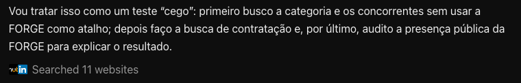 O ChatGPT pesquisando na web antes de responder.