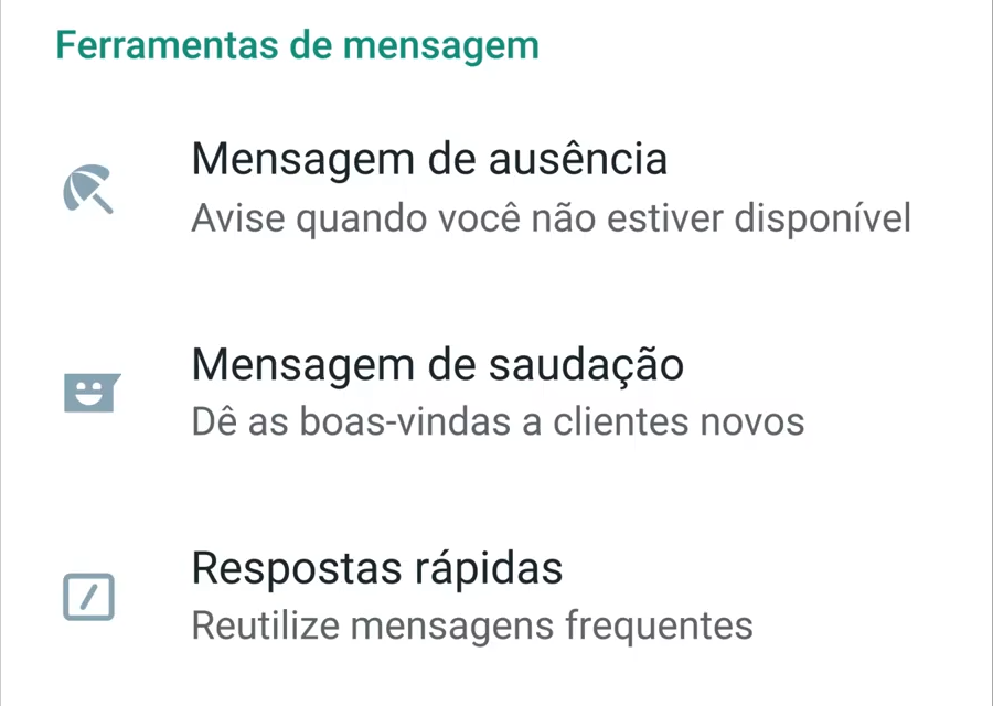 Tela oficial da Central de Ajuda do WhatsApp: as ferramentas de mensagem.